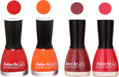 Fashion Bar New Multicolor Nail Polish Combo 121 Multicolor,(Pack of 4)