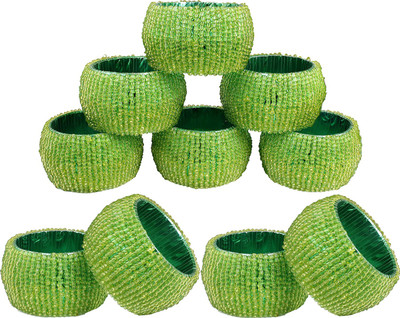 VISHAL INDIA MART M_napkinring004-12-vishal Set of 10 Napkin Rings(Multi)