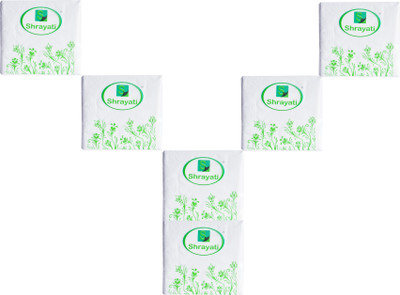 Shrayati Shrayati Birthday Celebrations (Parties) Paper Tissues 2 Ply Combo of 6 : White Birthday Celebrations (Parties), Paper Tissues 2 Ply Napkins(6 Sheets)
