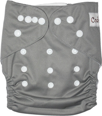 Coddle Pocket Cloth Diaper Plus A Microfiber Insert, Grey