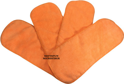 SOFTSPUN Microfiber (4 LAYER) Baby Diaper Insert Pads, Orange