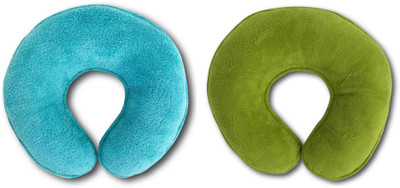 Desirica Soft Foam Travel 11 Neck Pillow(Blue, Green)