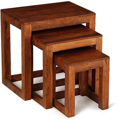 Kingscrafts Solid Wood Nesting Table(Finish Color - Brown, Set of - 3)
