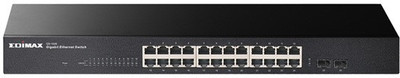 Edimax V2- 24-Port Gigabit with 2 SFP Slot Rack-Mount Switch Network Switch(Black)