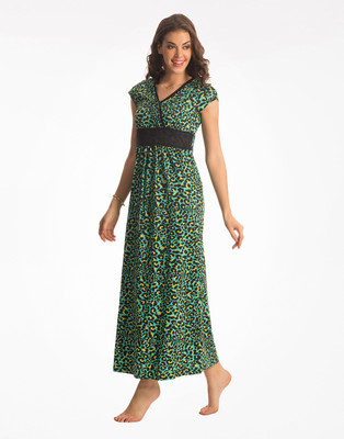 PrettySecrets Women Nighty(Green
