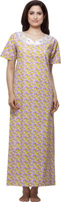 VedVid Women Nighty(Multicolor, Mauve
