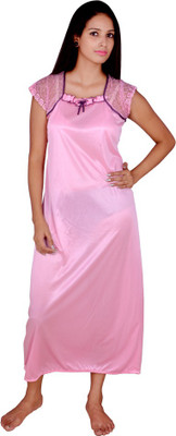 Kanika Women's Nighty(Pink), Light pink