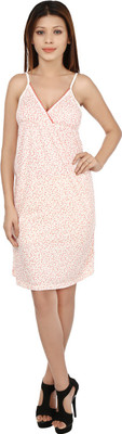 Kotty Women Nighty(Beige, Red