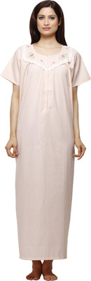 VedVid Women Nighty(Orange, Peach