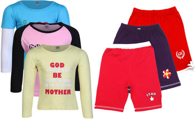 Gkidz Girls Casual T-shirt, Multicolor