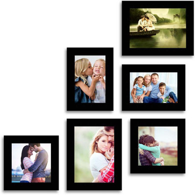 MakeHomeHappy MDF Photo Frame(Black, 6 Photos)