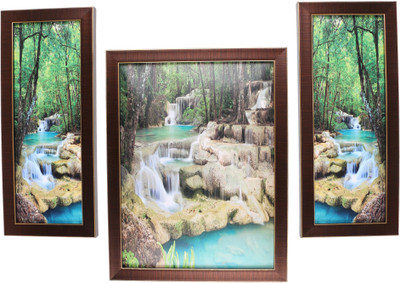 BM Traders Wood Photo Frame(Brown, 3 Photos)