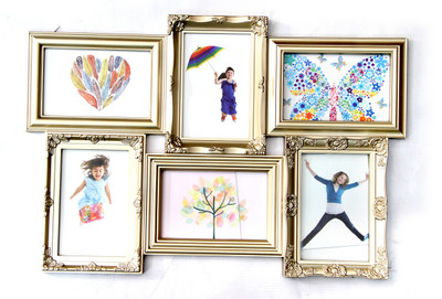 Empreus MDF Photo Frame(Silver, 6 Photos)