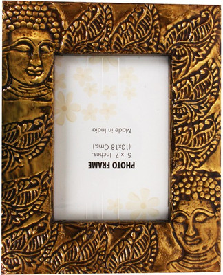 Purpledip Wood Photo Frame(Gold, 1 Photos)