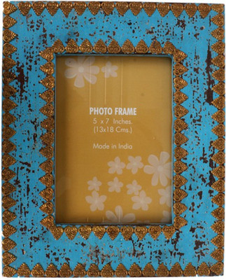 Purpledip Wood Photo Frame(Blue, 1 Photos)
