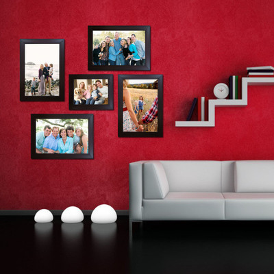 Trends on Wall Acrylic Photo Frame(Brown, 5 Photos)