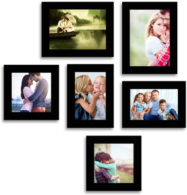MakeHomeHappy MDF Photo Frame(Black, 6 Photos)