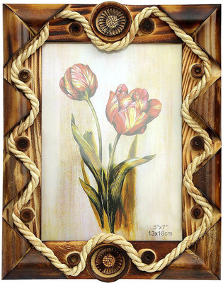 Craftatoz Wood Photo Frame(Brown, 1 Photos)