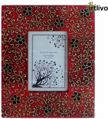 Artlivo Wood Photo Frame(Red, 1 Photos)