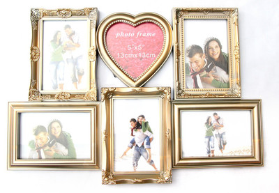 Empreus MDF Photo Frame(Gold, 6 Photos)
