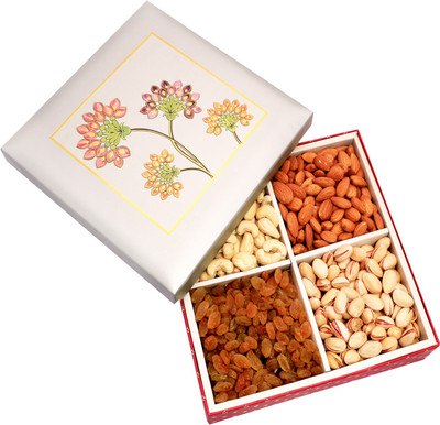 Ghasitaram Gifts Silver Printed Dryfruit Almonds, Cashews, Raisins, Pistachios(400 g, Box)
Ghasitaram Gifts Silver Printed Dryfruit Almonds, Cashews, Raisins, Pistachios(400 g, Box)