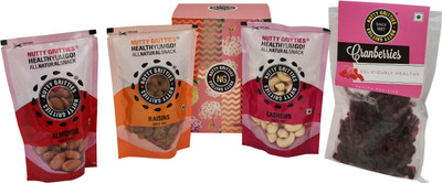 Nutty Gritties Gourmet On The Go Gift Pack 400g Almonds, Cashews, Raisins, Cranberries(400 g, Box)
Nutty Gritties Gourmet On The Go Gift Pack 400g Almonds, Cashews, Raisins, Cranberries(400 g, Box)