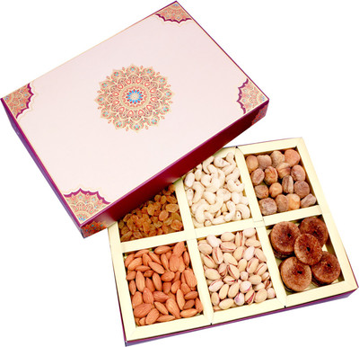 Ghasitaram Gifts Fusion 6 part Dryfruit Almonds, Cashews, Raisins, Pistachios(300 g, Box)
Ghasitaram Gifts Fusion 6 part Dryfruit Almonds, Cashews, Raisins, Pistachios(300 g, Box)
