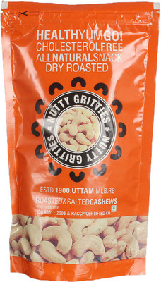 Nutty Gritties Roasted & Salted Dry Fruit Cashews(180 g, Pouch)