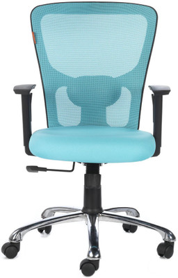 Bluebell Versa MidBack Fabric Office Arm Chair(Blue)