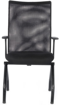Bluebell Genesis Midback Visitor Fabric Office Arm Chair(Black)