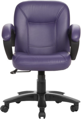 VJ Interior Leatherette Office Arm Chair(Blue)