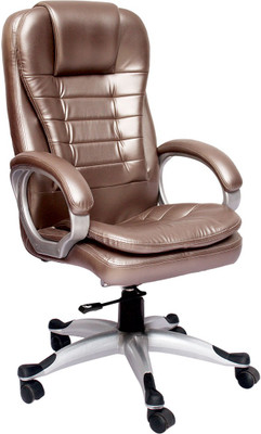 VJ Interior Leatherette Office Arm Chair(Gold)