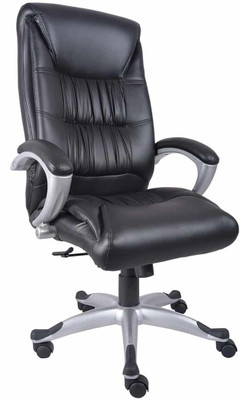 VJ Interior Leatherette Office Arm Chair(Black)
