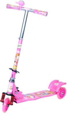 Naughty Kid 3 Wheel Scooter With Excellent Shockers & Bell(Pink)