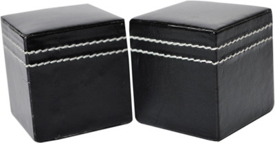 Knott PW-Series Leather Paper Weights with Square shape(Set Of 2, Black)