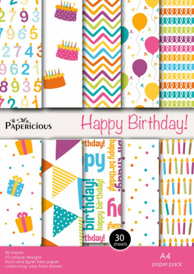 PAPERICIOUS DESIGNER PRINTED A4 A4 paper(Set of 1, Multicolor)