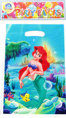 Funcart The Little Mermaid Lootbag Printed Party Bag(Blue, Pack of 6)