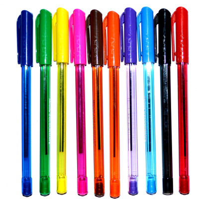 Pin to Pen Multicoloured Rollerball Ball Pen(Pack of 10)