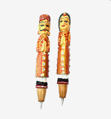 Chitra Handicraft Wooden Raja Rani pen Ball Pen(Pack of 2)