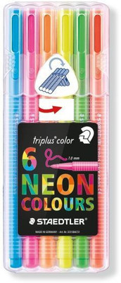 Staedtler Triplus® Neon color 323 Triangular fibre-tip Fineliner Pen(Pack of 6)
