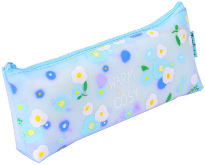 Enwraps Warm and Cosy Bird Art Rubber Pencil Box(Set of 1, Blue)