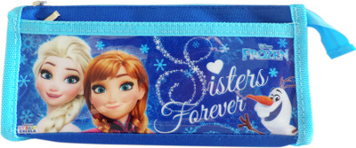 Disney Frozen Character Art Fabric Pencil Box(Set of 1, Blue)
