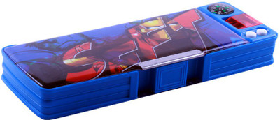 HM International Avengers Cartoon Art Plastic Pencil Box(Set of 1, Blue)