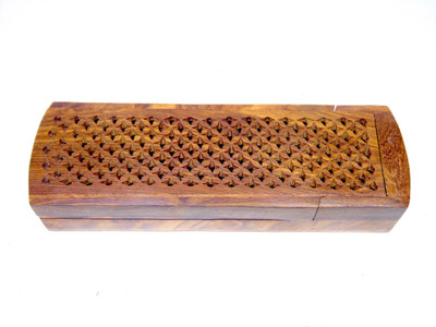 Alishba Handmade Designer Art Art Wood Pencil Boxes(Set of 1, brown)