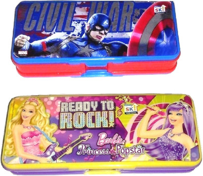 SKI Avengers, barbie Disney Cartoon Art Plastic Pencil Boxes(Set of 2, BLUE,RED,PURPLE,YELLOW)
SKI Avengers, barbie Disney Cartoon Art Plastic Pencil Boxes(Set of 2, BLUE,RED,PURPLE,YELLOW)