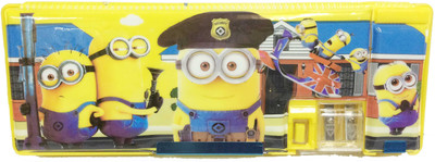 AB Posters minions cartoons Art PVC Pencil Box(Set of 1, Yellow)