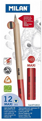 Milan Maxi Triangular Shaped Pencils(Set of 1, Beige, Red)