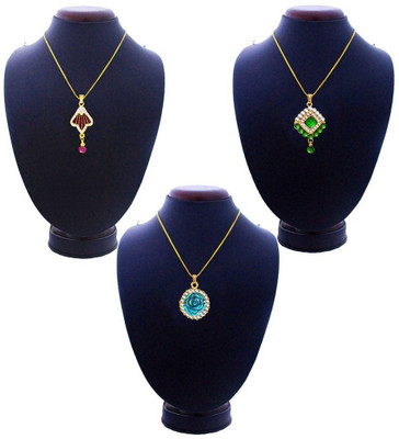 Being Women Goldfinish Designer Combo Gold-plated Alloy Pendant Set 
Being Women Goldfinish Designer Combo Gold-plated Alloy Pendant Set