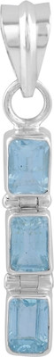 Zivah Signature Style Three Stone Topaz Sterling Silver Pendant