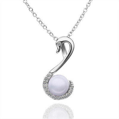 Kiara Jewellery Duck Love Rhodium Swarovski Crystal Sterling Silver Pendant